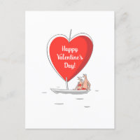 Gelukkige Valentijnsdag Red Heart zeilboot liefheb