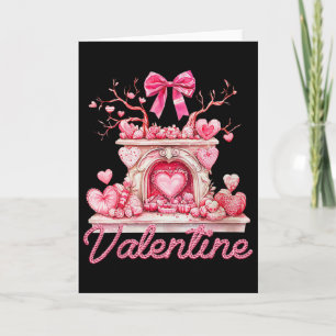 Gelukkige Valentijnsdag Retro Haard Roze Harten Kaart