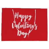 Gelukkige Valentijnsdag rode moderne script typogr Groot Cadeauzakje (Achterkant)