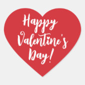 Gelukkige Valentijnsdag rode moderne script typogr Hart Sticker (Voorkant)