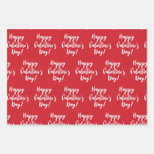 Gelukkige Valentijnsdag rode moderne script typogr Inpakpapier Vel (Voorkant 2)