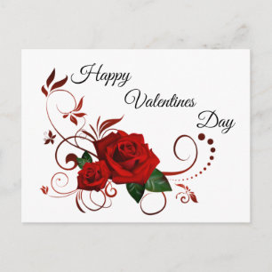 Gelukkige Valentijnsdag Rode Rozen Briefkaart