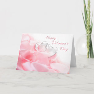 Gelukkige Valentijnsdag Romantische Glazen Harten Kaart