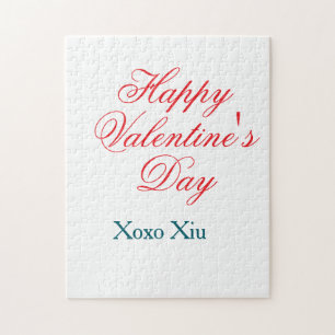 Gelukkige Valentijnsdag rood blauw xoxo liefde naa Legpuzzel