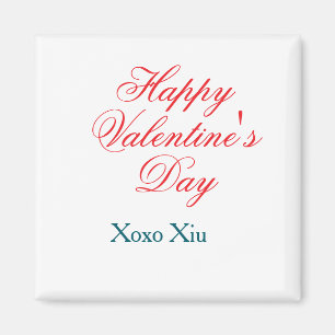 Gelukkige Valentijnsdag rood blauw xoxo liefde naa Magneet