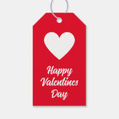 Gelukkige Valentijnsdag rood en wit Cadeaulabel (Achterkant)