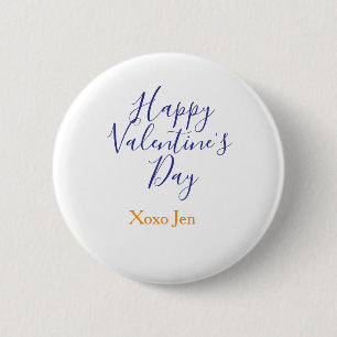 Gelukkige Valentijnsdag roze paars xoxo liefde naa Ronde Button 5,7 Cm