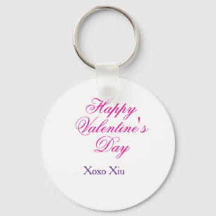 Gelukkige Valentijnsdag roze paars xoxo liefde naa Sleutelhanger