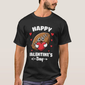 Gelukkige Valentijnsdag Rugby Sportliefhebber Hart T-shirt