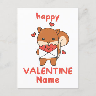 Gelukkige Valentijnsdag schattige eekhoorn Briefkaart