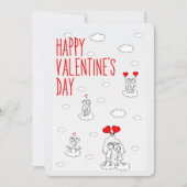 Gelukkige Valentijnsdag Schattigee koppels Feestdagenkaart (Voorkant)