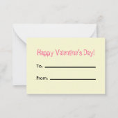 Gelukkige Valentijnsdag set van 100 roze krijt Kaa Notitiekaartje (Achterkant)