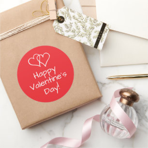 Gelukkige Valentijnsdag stickers met dubbele harte