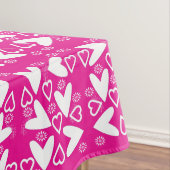 Gelukkige Valentijnsdag tafelkleed Roze Witte Hart (Voorbeeld)