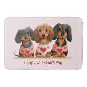Gelukkige Valentijnsdag teckel honden Badmat