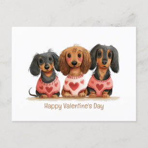 Gelukkige Valentijnsdag teckel honden Briefkaart