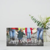 Gelukkige Valentijnsdag Trendy Script Foto Feestdagenkaart (Staand voorkant)