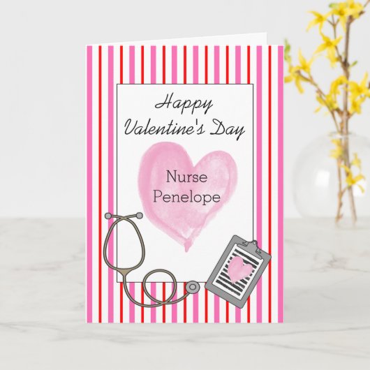Gelukkige Valentijnsdag verpleegster Kaart (Gele Bloem)