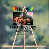 Gelukkige valentijnsdag voeg koppel naam foto eenv acryl bord (Neutraal)