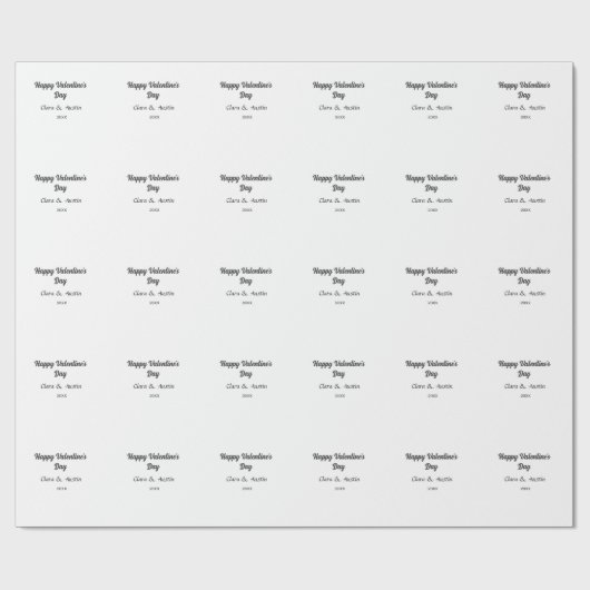 Gelukkige Valentijnsdag voeg naam datum toe eenvou Cadeaupapier (Vlak)