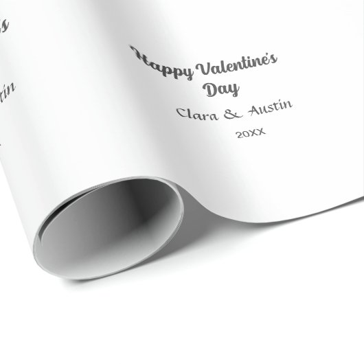 Gelukkige Valentijnsdag voeg naam datum toe eenvou Cadeaupapier (Rol Hoek)