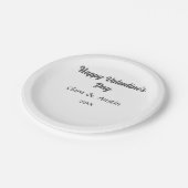 Gelukkige Valentijnsdag voeg naam datum toe eenvou Papieren Bordje (Gekanteld)