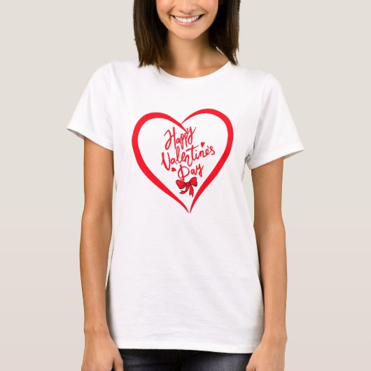 Gelukkige Valentijnsdag vrouwen T-shirt. T-shirt (Voorkant)