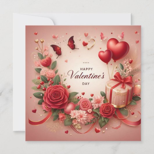 Gelukkige Valentijnsdag Wenskaarten Kaart (Voorkant)