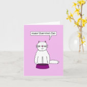 Gelukkige Valentijnsdag Witte Kat Kaart (Gele Bloem)