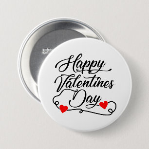 Gelukkige Valentijnsdag woordkunst Ronde Button 7,6 Cm