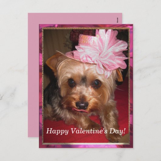 Gelukkige Valentijnsdag Yorkie Feestdagenkaart (Voorkant / Achterkant)
