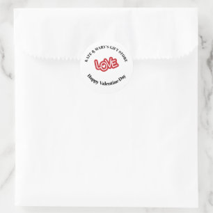 Gelukkige Valentijnsdag Zakelijke naam Ronde Sticker