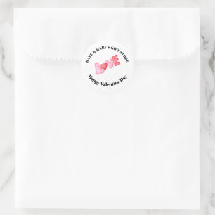 Gelukkige Valentijnsdag Zakelijke naam Ronde Sticker