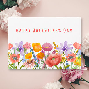 Gelukkige Valentijnsdag - Zoete bloemige bloemen & Notitiekaartje