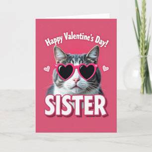 Gelukkige Valentijnsdag Zuster Kat Kaart