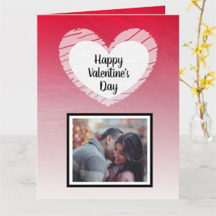 Gelukkige Valentijnsdag Zwarte Ombre Fotokaart Kaart