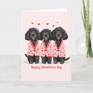 Gelukkige Valentijnsdag Zwarte Standaard Poodle Ho Kaart