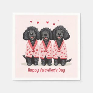 Gelukkige Valentijnsdag Zwarte Standaard Poodle Ho Servet