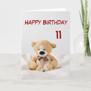 Gelukkige Verjaardag 11e Teddy Bear Theme Kaart