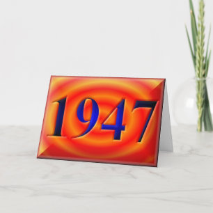 Gelukkige Verjaardag 1947 Geboortejaar 40's 40s Fo Kaart