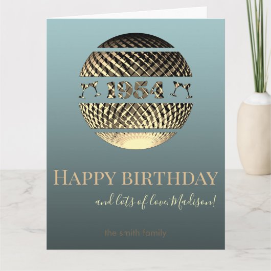 Gelukkige verjaardag 1954 goud 70e bday kaart (Voorkant)