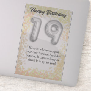 Gelukkige verjaardag 19-jarige sticker
