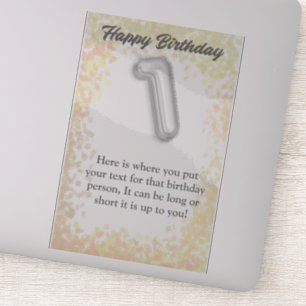 Gelukkige verjaardag 1 jaar oude sticker