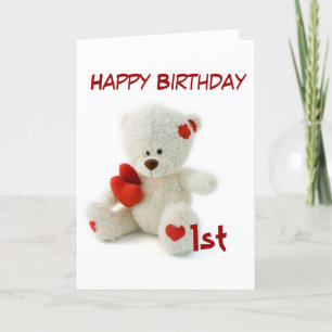 Gelukkige Verjaardag 1e Teddy Bear Theme Kaart