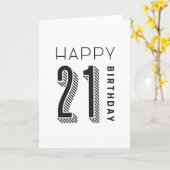 Gelukkige Verjaardag 21 Kaart (Gele Bloem)