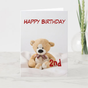 Gelukkige Verjaardag 2e Teddy Bear Theme Kaart