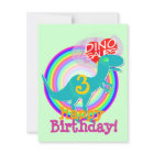 Gelukkige Verjaardag 3 jaar Blue Dino T-Rex Briefk