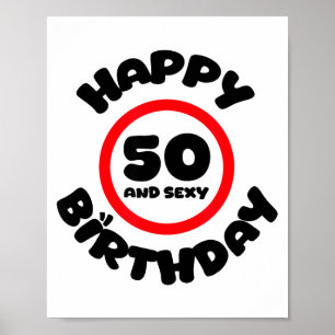 Gelukkige verjaardag 50 en grappig 50ste verjaarda poster