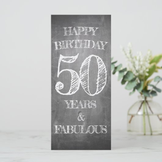 Gelukkige verjaardag - 50 jaar & Fabulous (Staand voorkant)