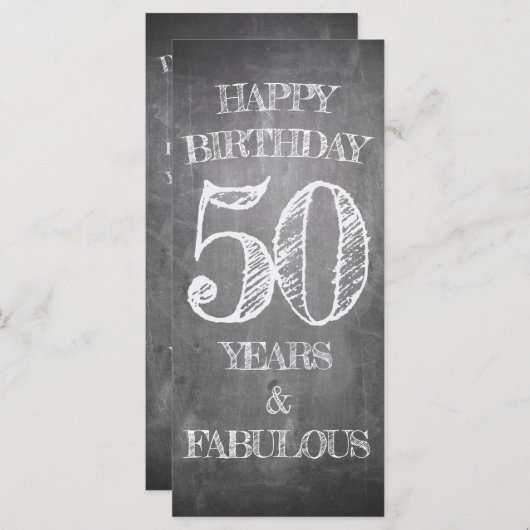 Gelukkige verjaardag - 50 jaar & Fabulous (Voorkant / Achterkant)